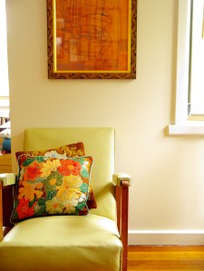 Floral cross stitch cushion