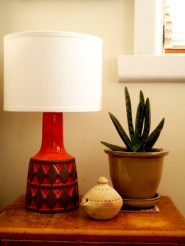 Danish ceramic lamp and Indian pottery